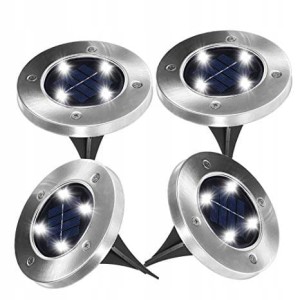 DISK LIGHT Solarne Lampki Gruntowe Ogrodowe 4 SZT