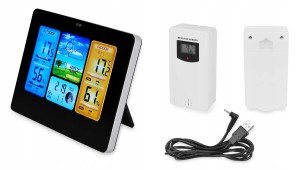 Bezprzewodowa Stacja Pogodowa Zegar Termometr Data