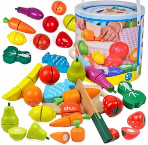 Drewniane Warzywa Owoce do Krojenia Zestaw na Rzep