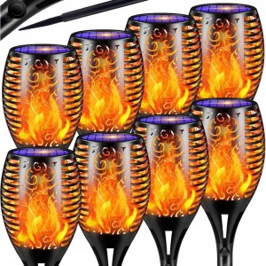 Lampki Solarne LED Pochodnia Ogień Płomień