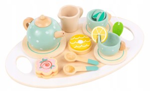 Drewniany zestaw do herbaty dla dzieci